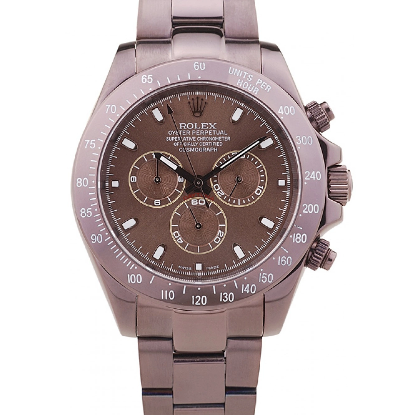 Good copy rolex watches Stainless Bezel Copper Dial Steel Rolex Daytona Brown 7477 0516